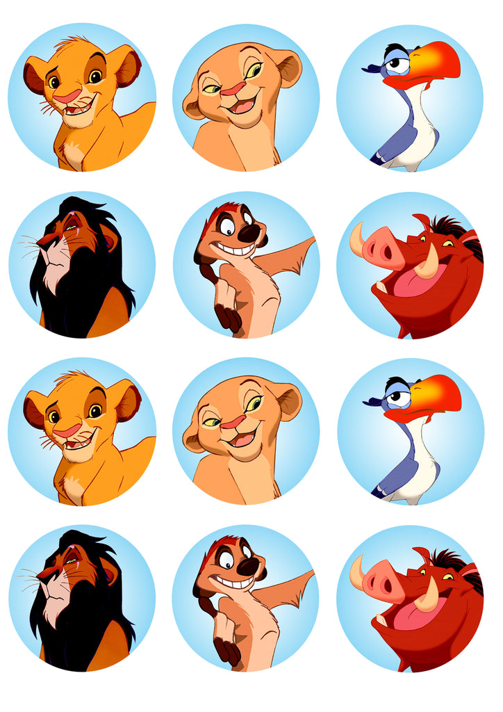 Disney The Lion King Simba Nala Scar Pumba Timone Zazu Edible Cupcake A Birthday Place