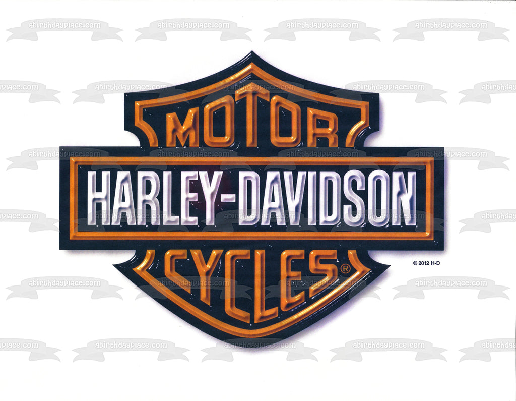 Harley Davidson Logo Metal Edible Cake Topper Image – Birthday Place