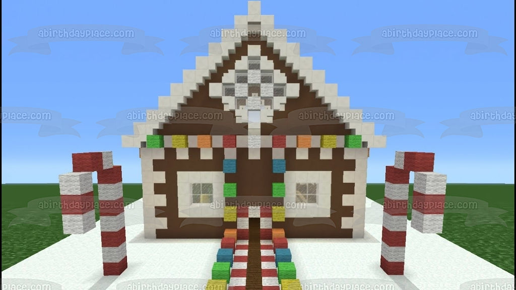 Minecraft Merry Christmas Minecraft Christmas Cottage and Candy Canes