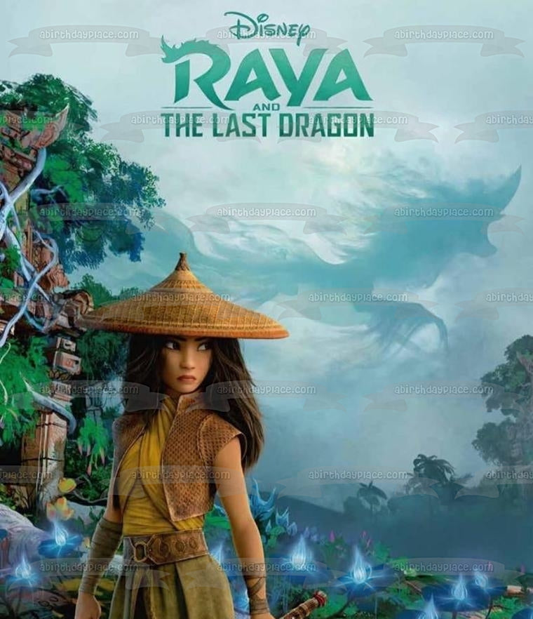 Disney Raya And The Last Dragon Movie Poster Edible Cake Topper Image A Birthday Place