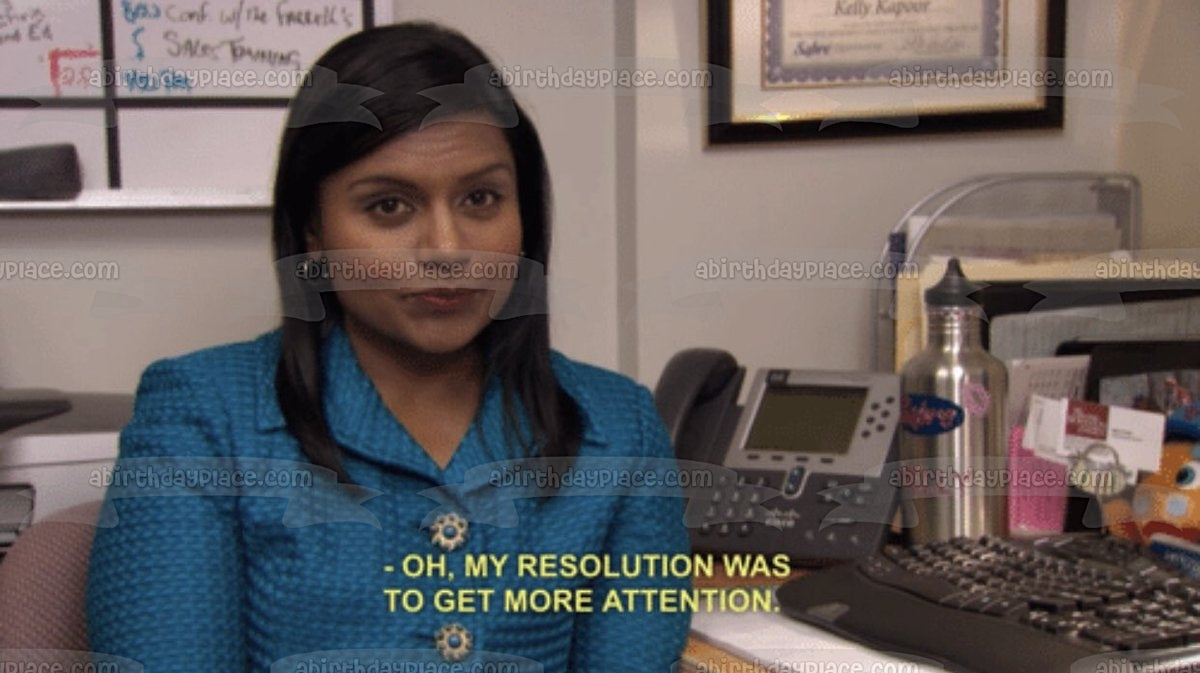 The Office Kelly Kapoor New Year's Resolution Happy New Year Edible Ca – A  Birthday Place