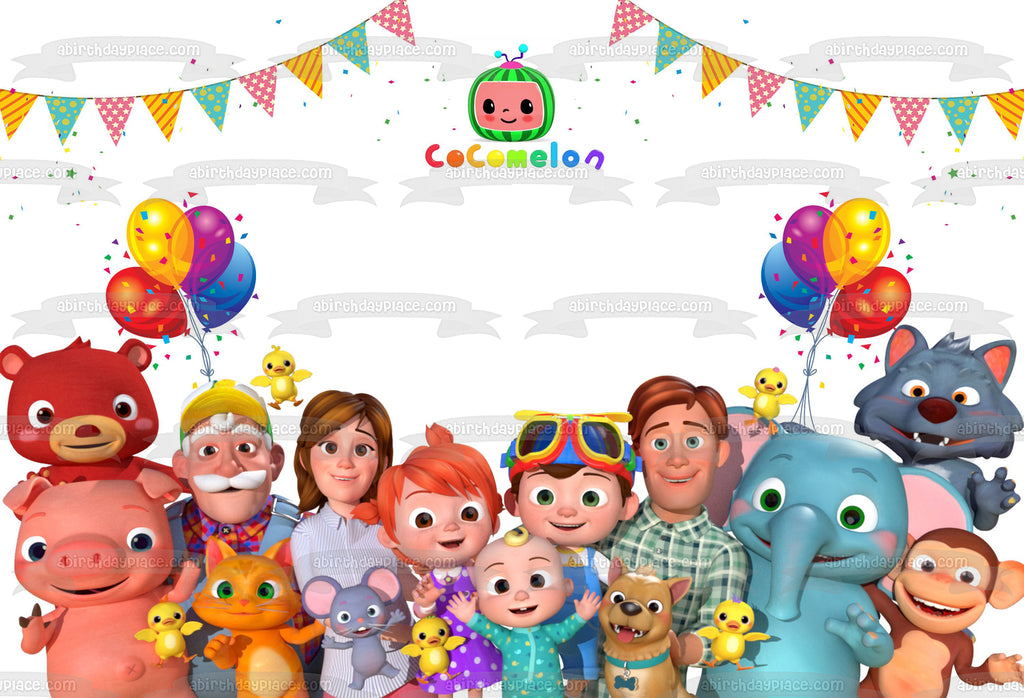 Cocomelon Characters Tv Show Youtube Jj Tom Tom Yoyo Edible Cake Toppe A Birthday Place
