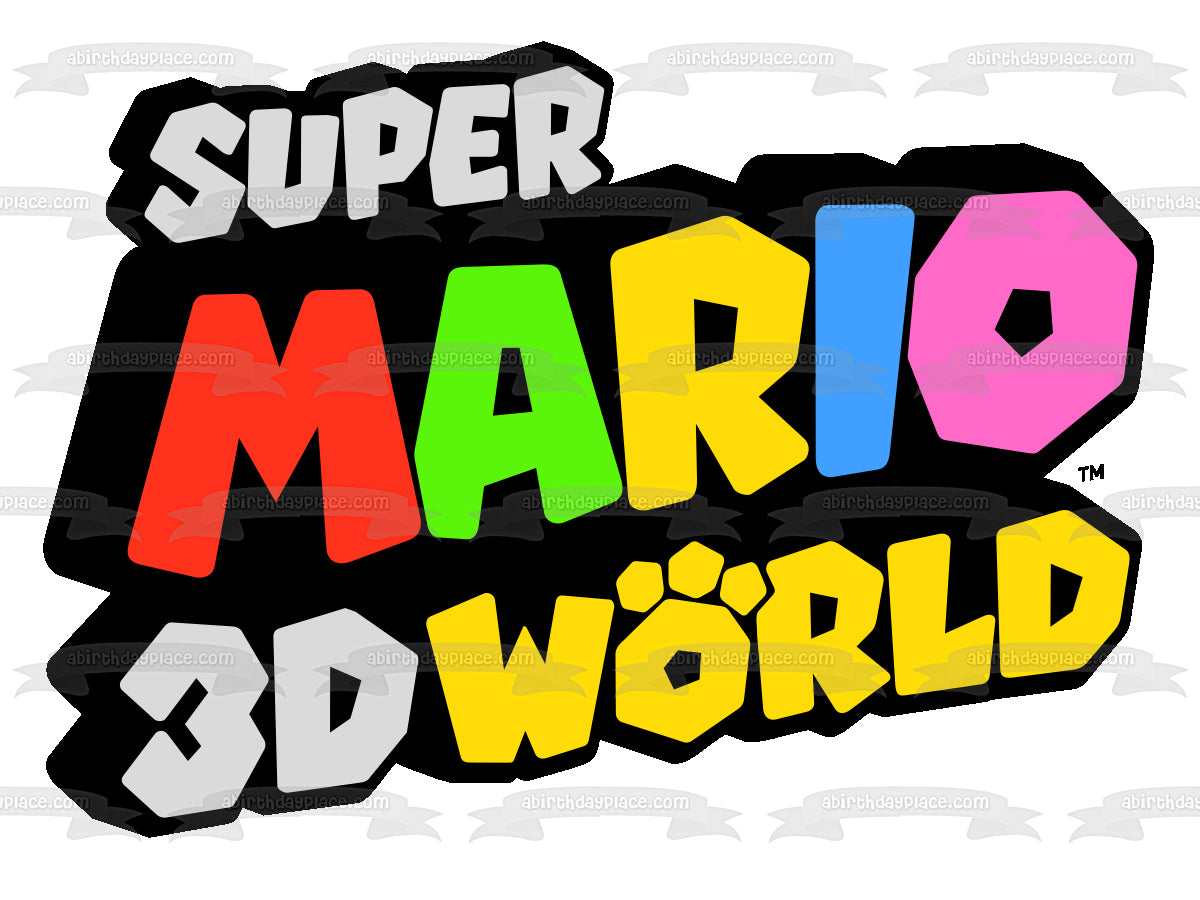 Super Mario 3D World Logo Edible Cake Topper Image ABPID53944 – A ...
