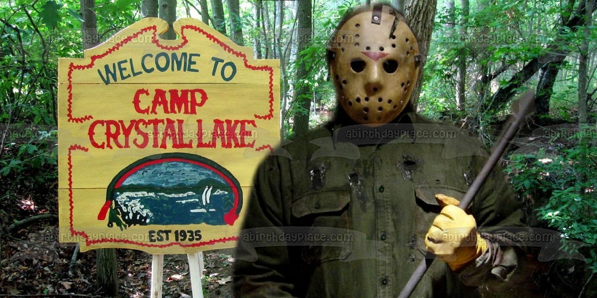 Friday the 13th Camp Crystal Lake Sign and Jason Voorhees Edible Cake ...