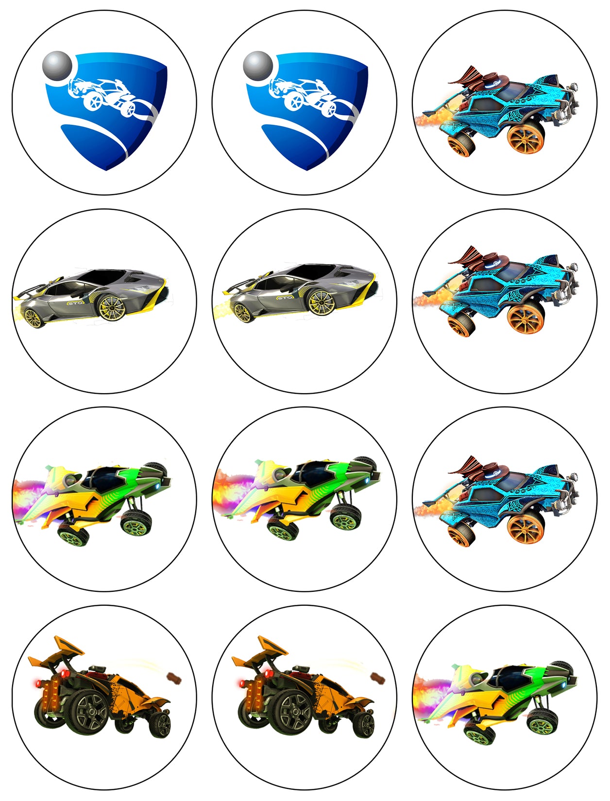 Rocket League Cars and Logo Cupcake Images ABPID56591 – A Birthday Place