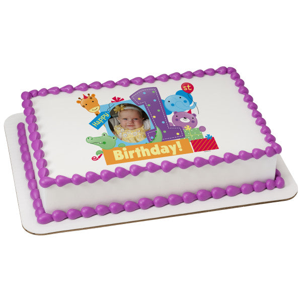 First Birthday (1st Birthday) Edible Cake Topper Image Frame – A ...