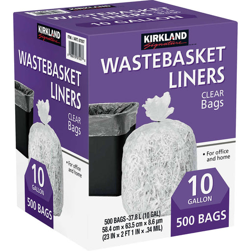 Kirkland Signature 45-Gallon Trash Bag, Clear, 100-count