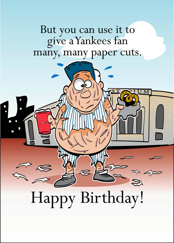 Birthday Card For Red Sox Fans Paper Cut Sports Rivalry