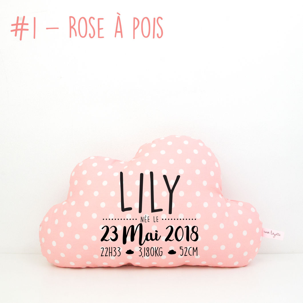 Coussin De Naissance Nuage Roselayette