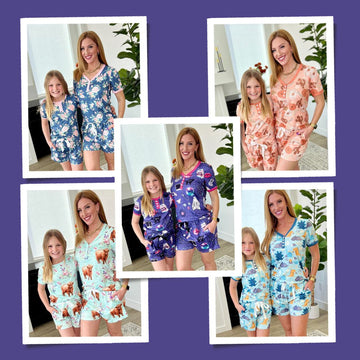 PREORDER: Matching Short Pajamas in Assorted Prints