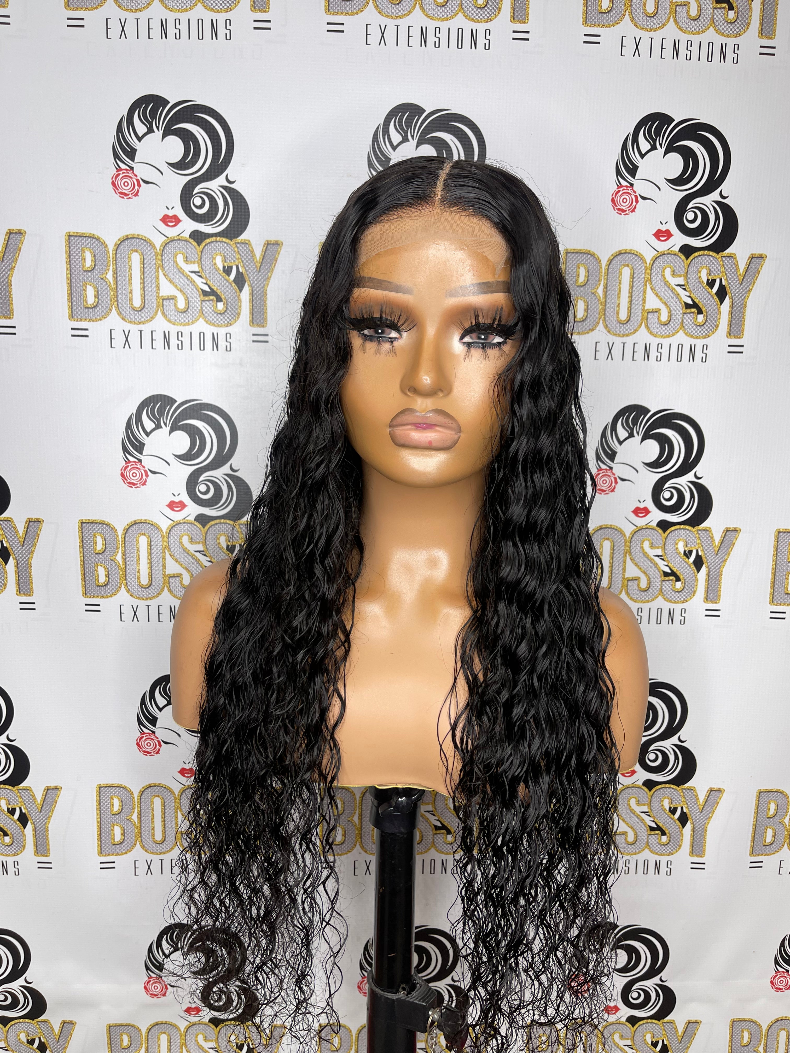Deep Curly Transparent Lace Closure Wig