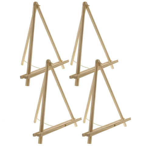 6 Pack of U.S. Art Supply 8 Small Natural Wood Display Easel, A-Frame Artist  Painting Party Tripod Mini Tabletop Stand 