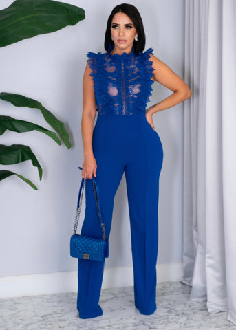 blue cocktail jumpsuit