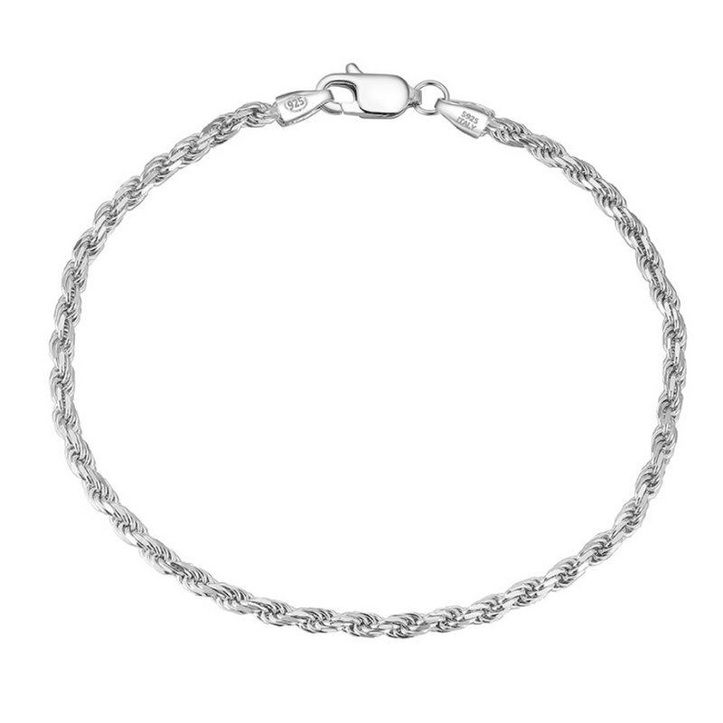 3MM Rope Bracelet - Sterling Silver – JustDuaIt