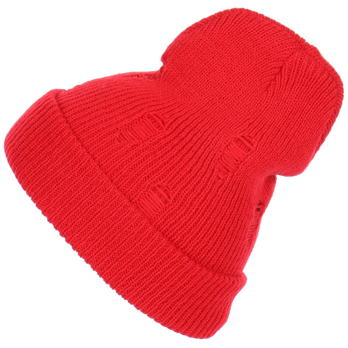 Distressed Slouchy Unisex Ribbed Soft Knit Beanie 2040USA