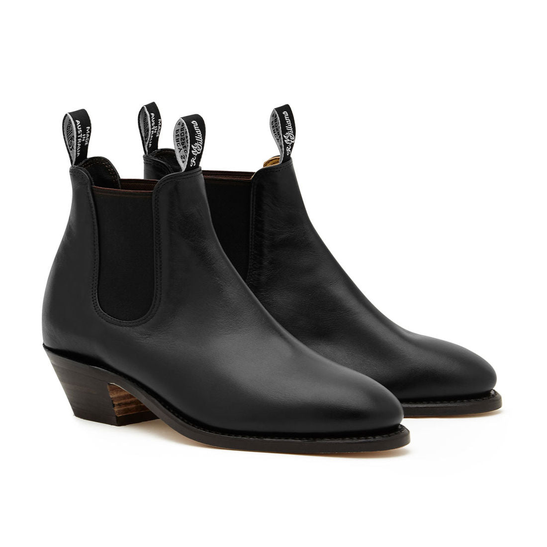 black cuban heel boots