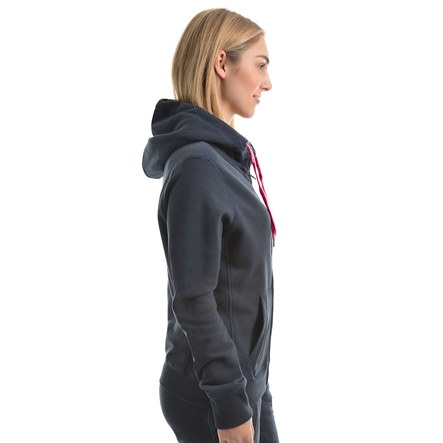 ladies navy zip up hoodie