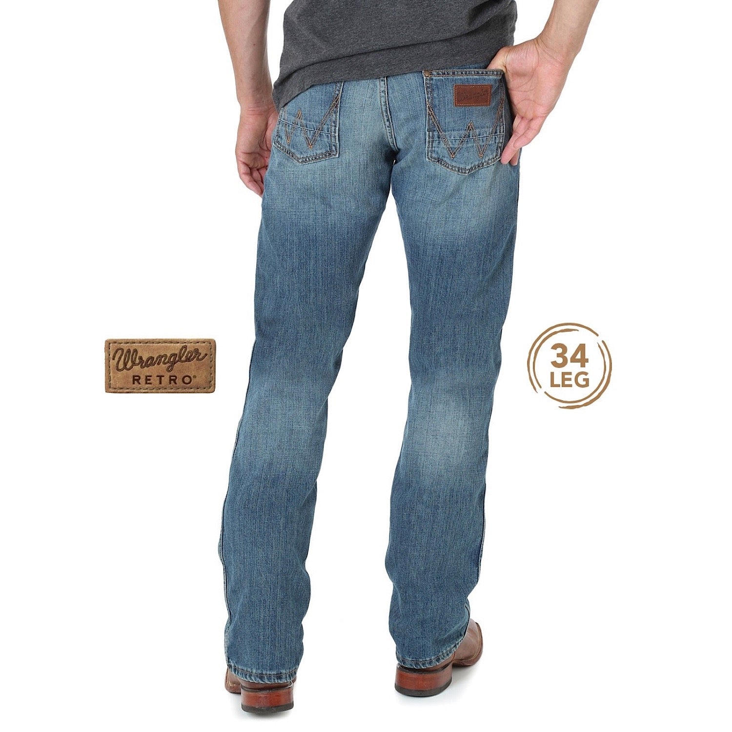 Buy Wrangler Mens Retro Slim Straight Jean 34