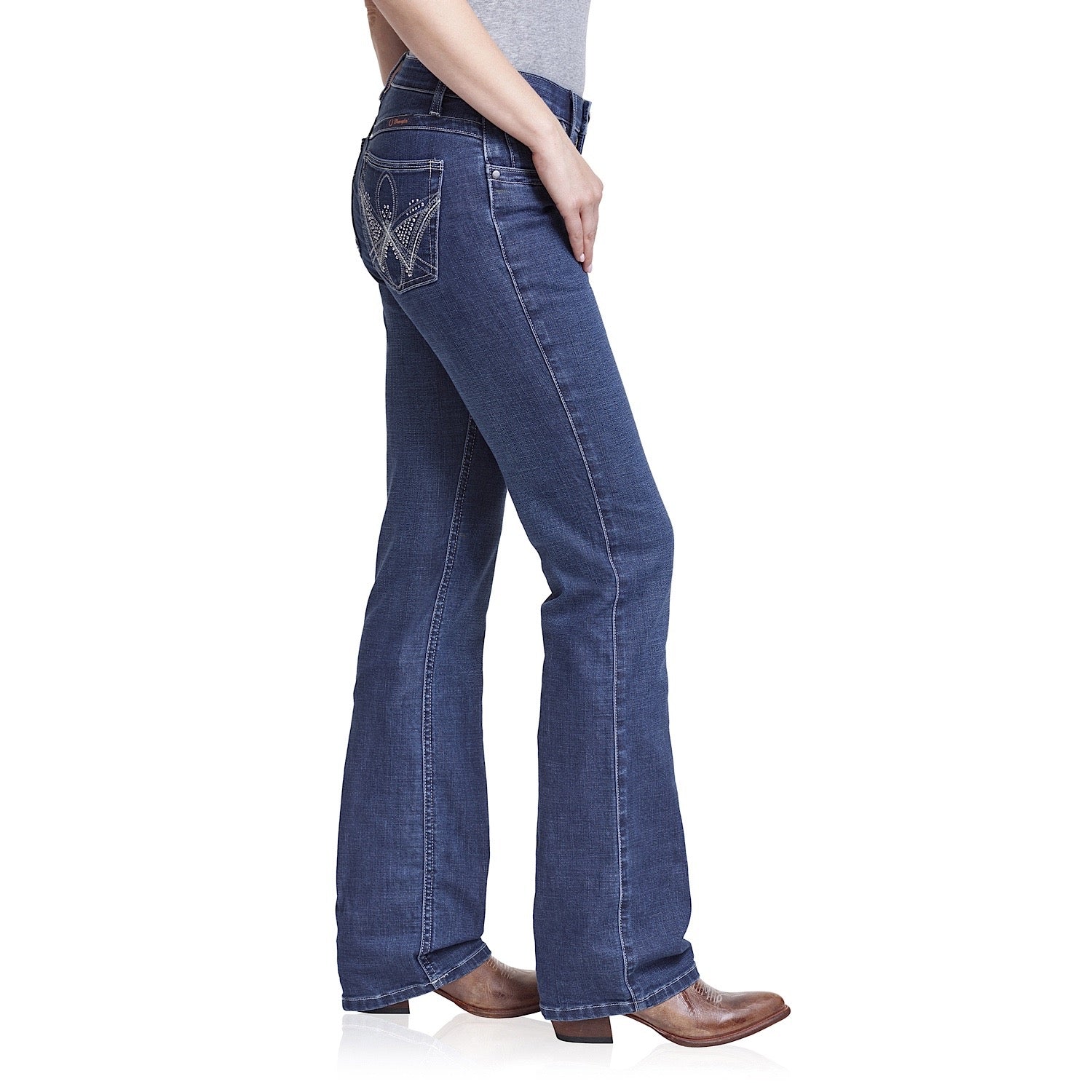 Buy Wrangler Womens Mid Rise Boot Cut Jean - Q Baby Wild Streak - The  Stable Door