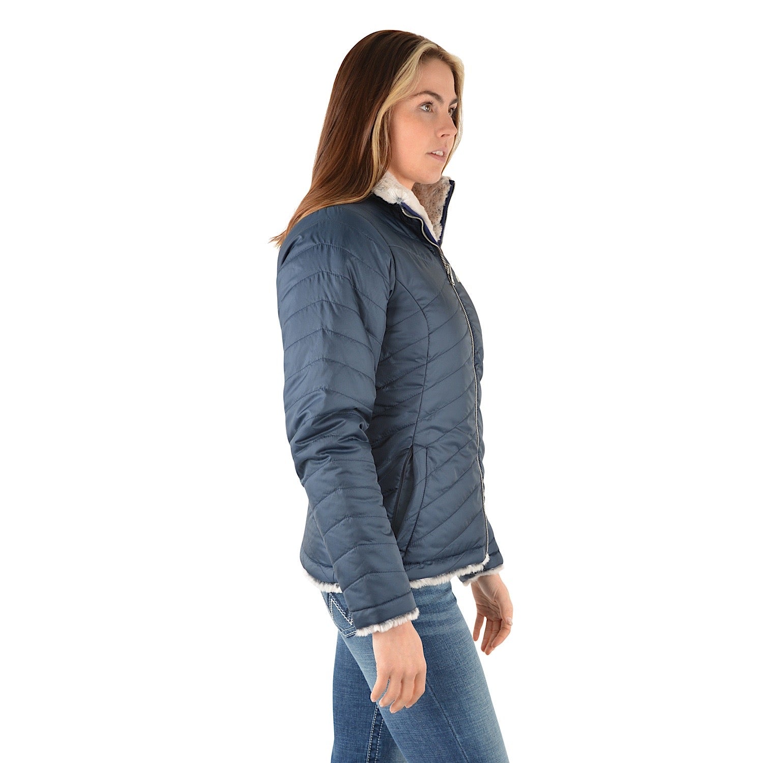 Buy Wrangler Womens Maya Reversible Jacket Navy/Grey - The Stable Door