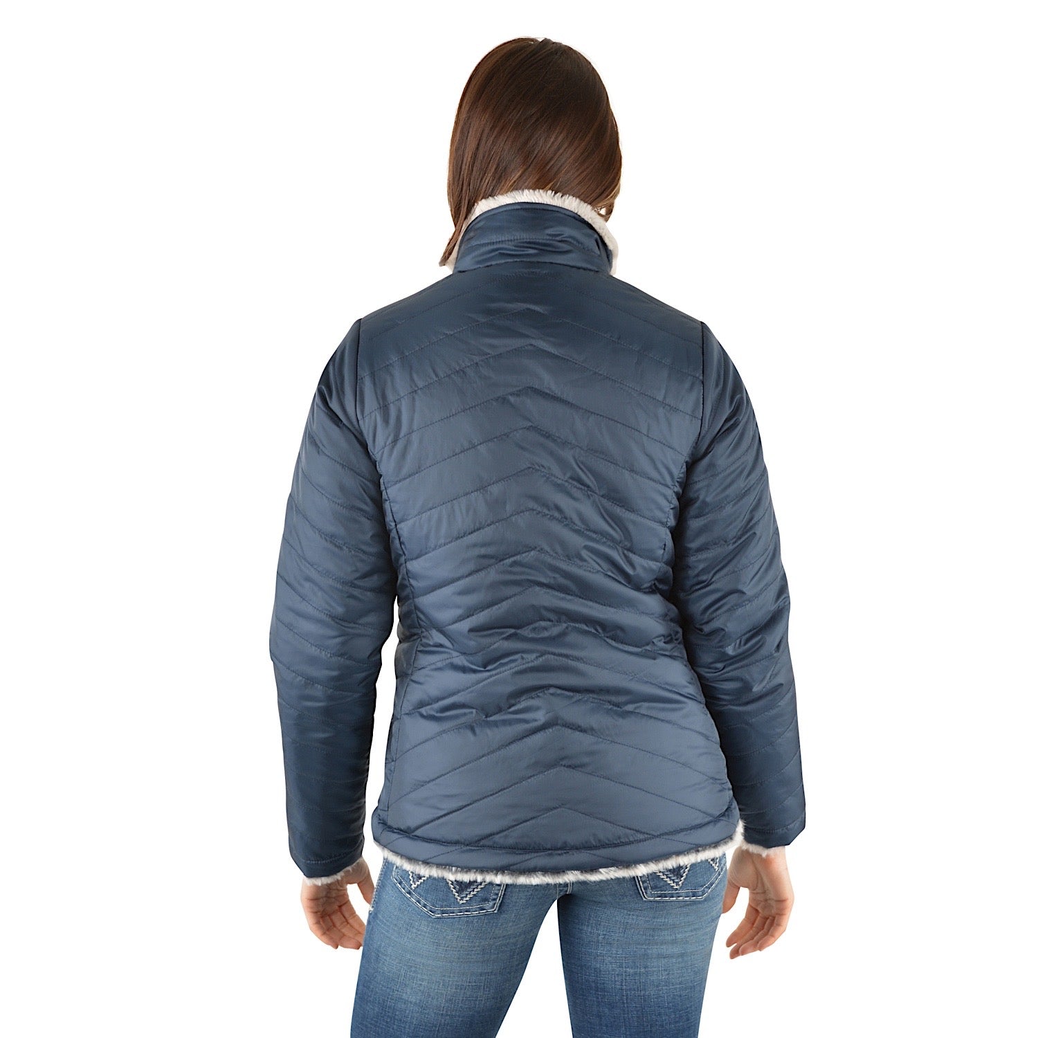 Buy Wrangler Womens Maya Reversible Jacket Navy/Grey - The Stable Door