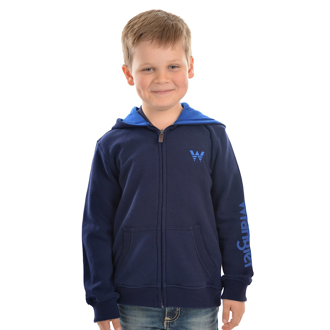 Buy Wrangler Boys Sleeve Logo Zip Up 