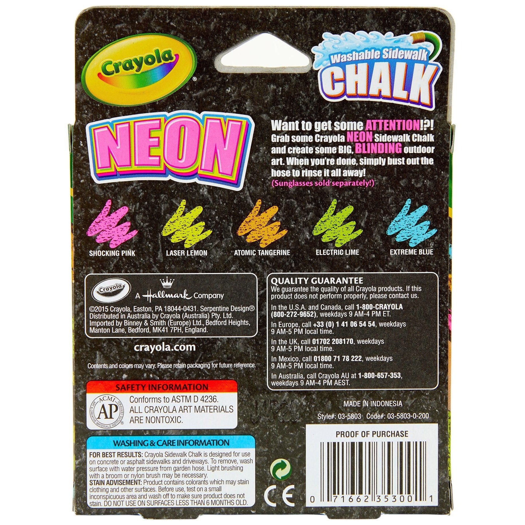 Crayola Washable Sidewalk Chalk 64 Colors