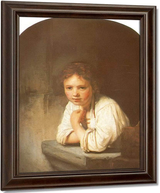 A Young Girl Leaning On A Window Sill 1645 By Rembrandt