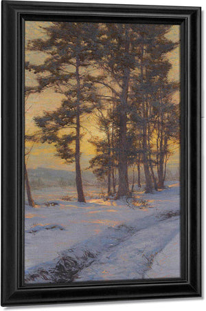 Path Through The Snow Under Golden Sk Print Canvas Art Framed Print Truly Art