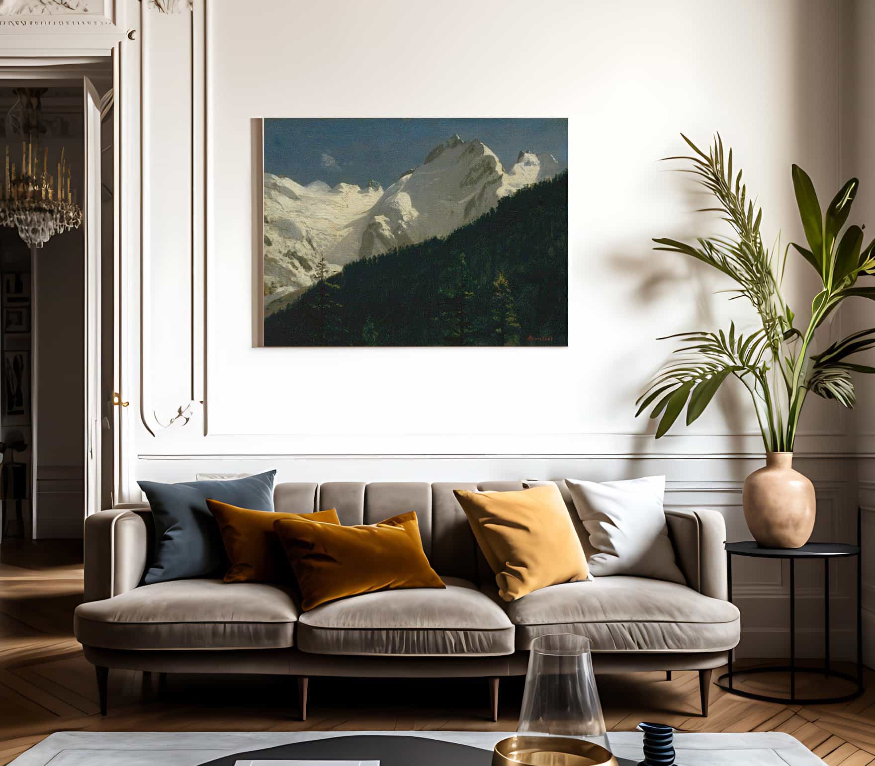 Piz Bernina Switzerland By Albert Bie Print, Canvas Art, Framed Print ...