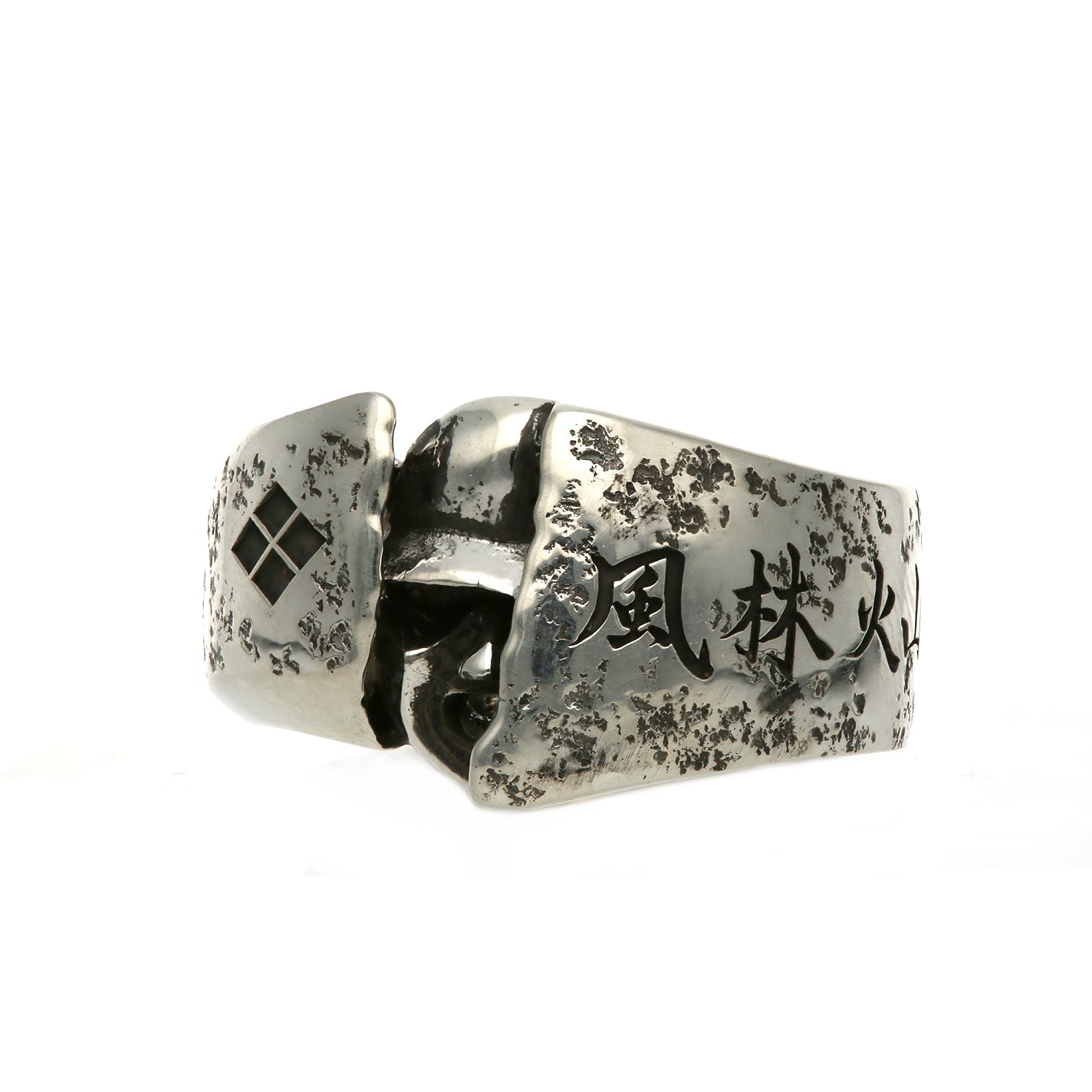 Silver Samurai Hexagon Ring with antique coating | 14-2373 – L&Co 