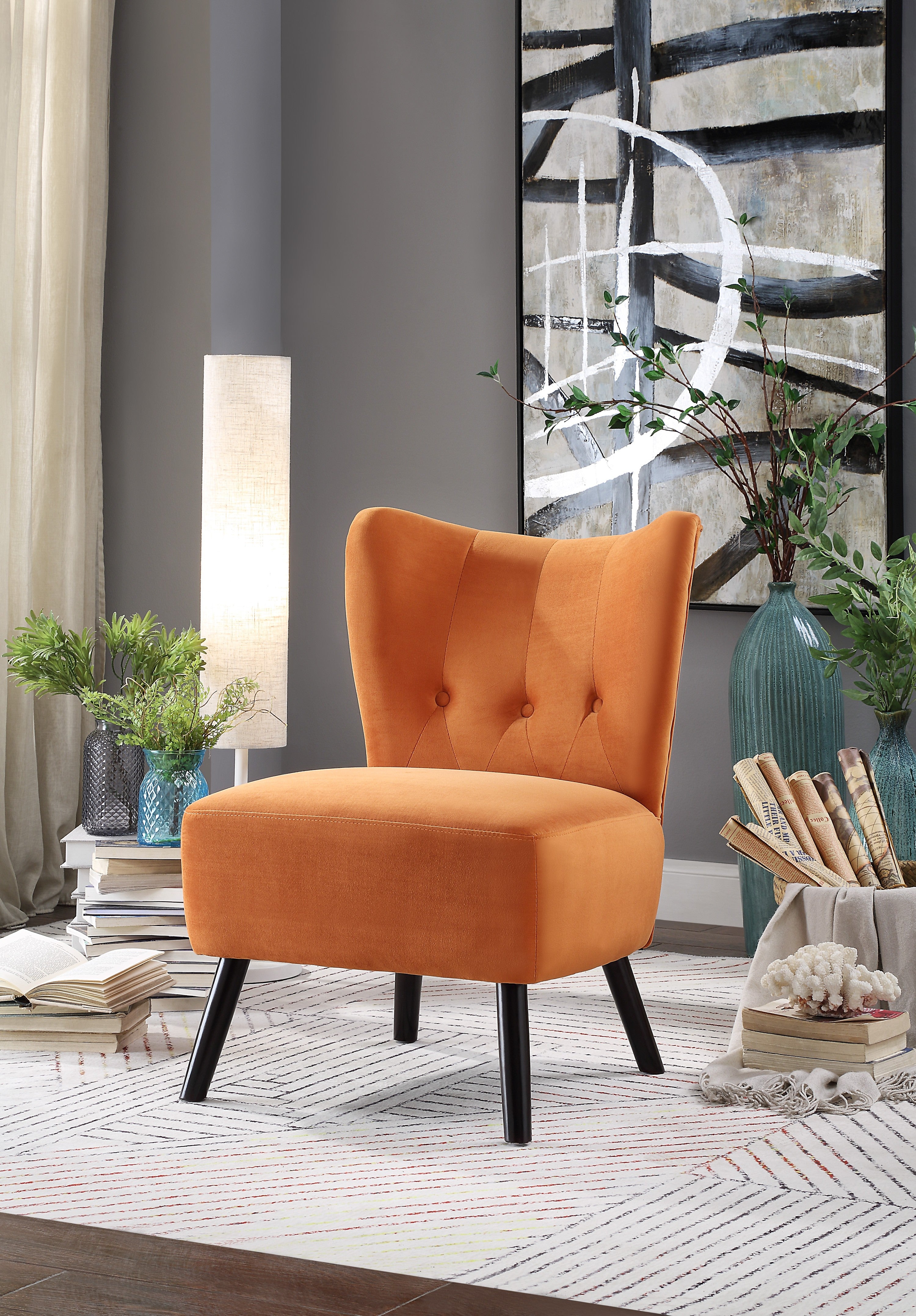 orange accent chair