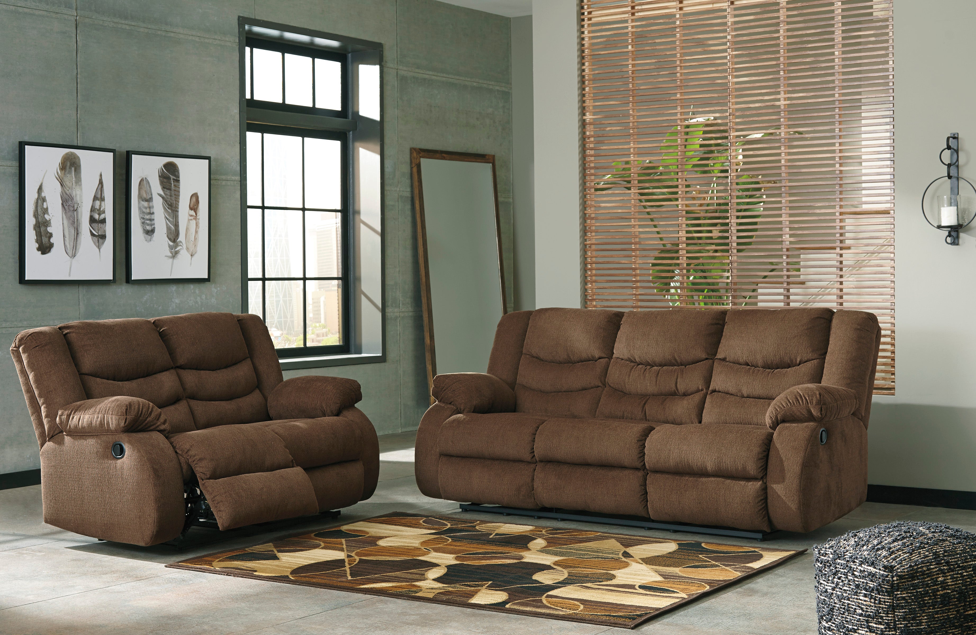 Tulen Chocolate Reclining Living Room Set From Ashley Luna Furniture