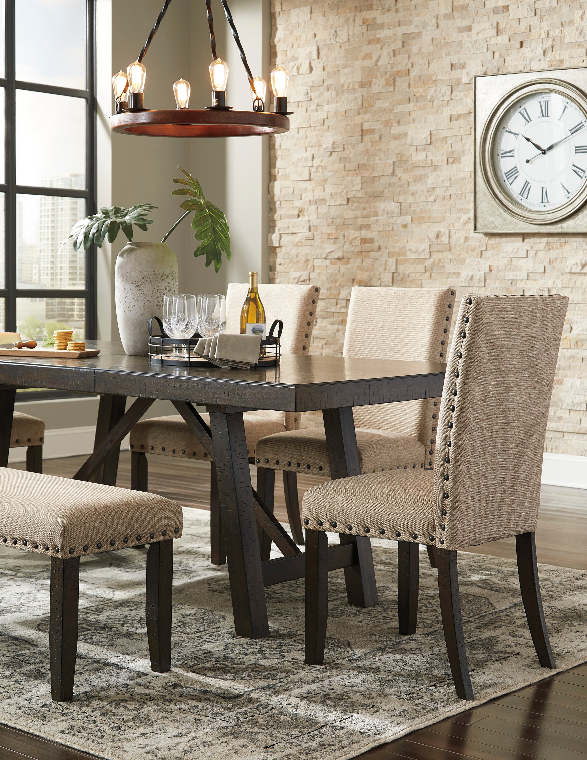 rokane dining set with bench