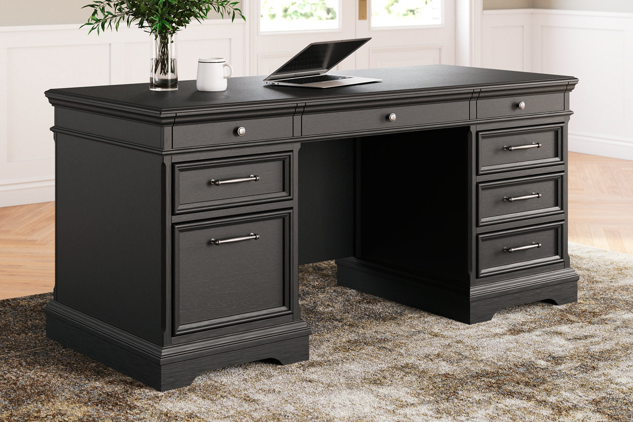 Beckincreek Black Home Office Desk from Ashley – Luna Furniture