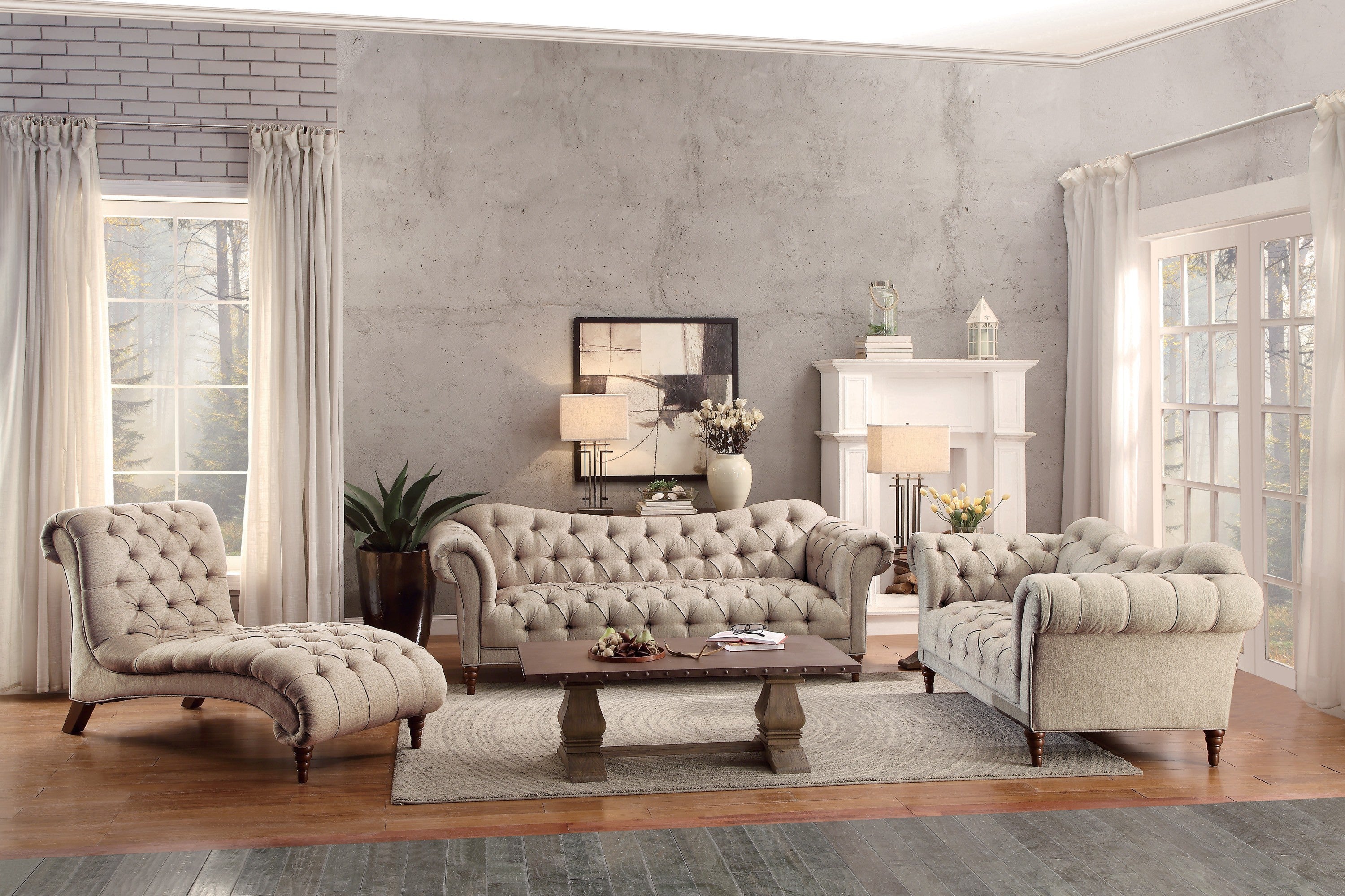 St Claire Beige Button Tufted Living Room Set 8469HomeleganceLiving Room SetGraceful Curves Are Elegantly Appointed In The St Claire Collection Delicate Herringbone Stylefabric Presents As The Initial Look Into The Traditional Style