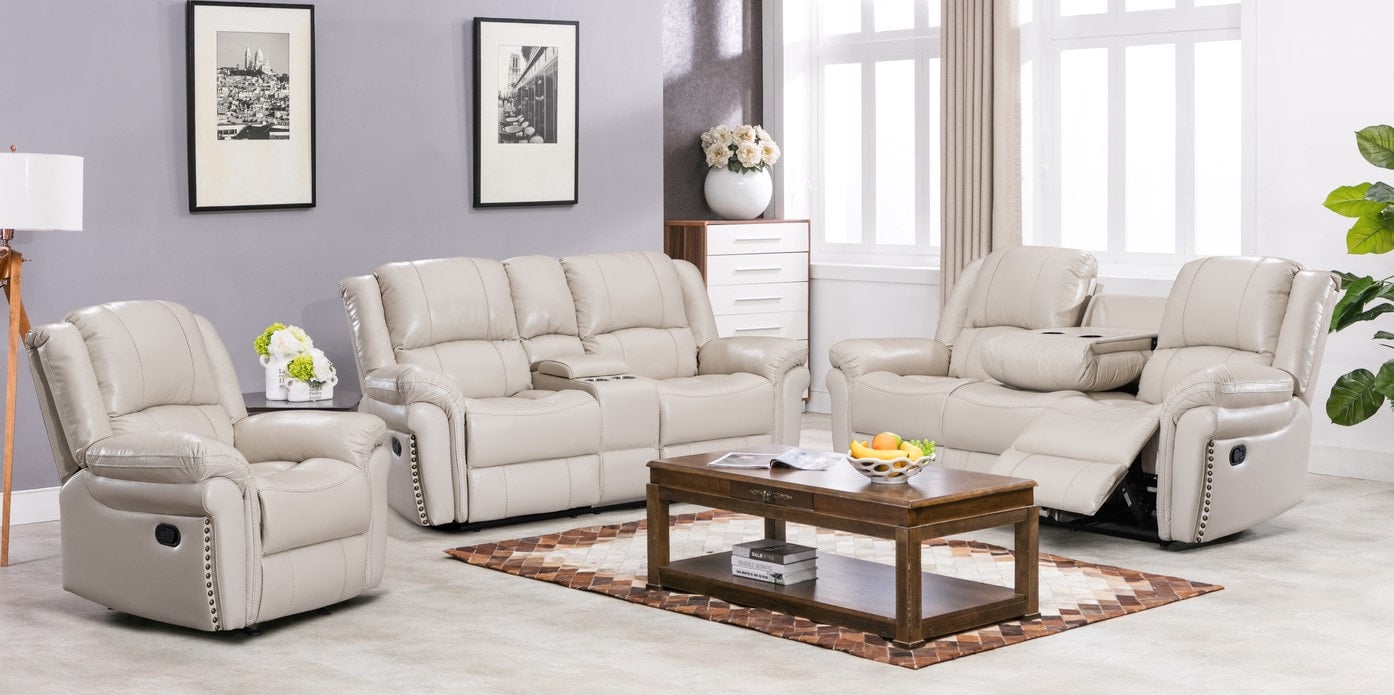 Monrose White 3 Piece Reclining Living Room Set From Happy Homes Luna Furniture