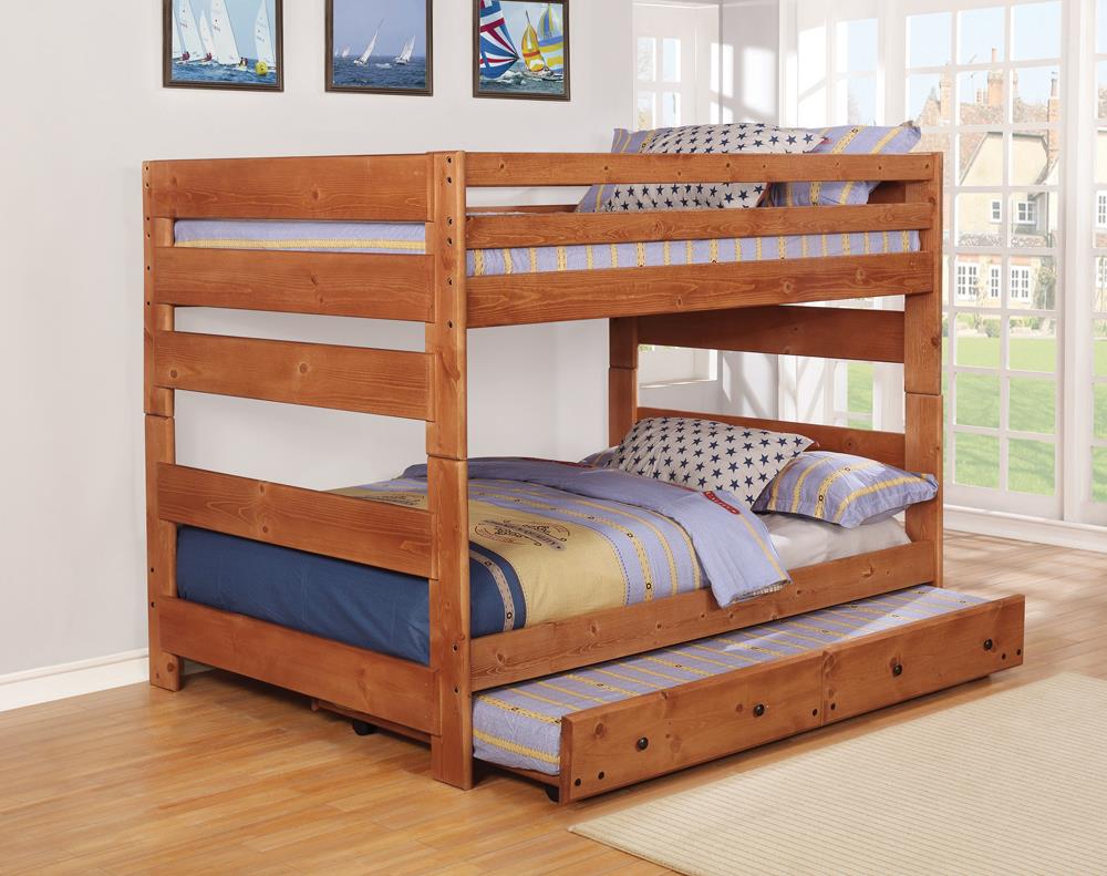 Wrangle Hill Full over Full Bunk Bed Amber Wash - Luna Furniture from  Coaster