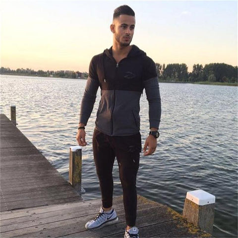 Hoodies Men Brand Male Long Sleeve Hoodie Splicing Sweatshirt Mens Sli ...