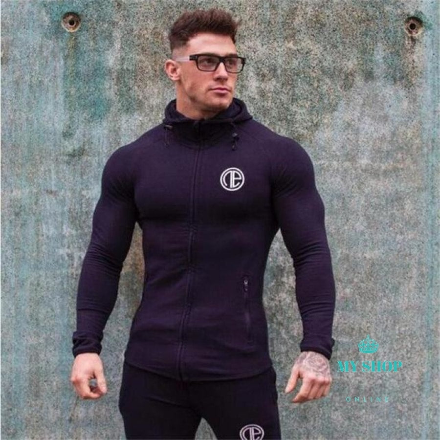 Bodybuilding Hoodies Mens set sportwear clothes sweatshirt Hoodies + P ...