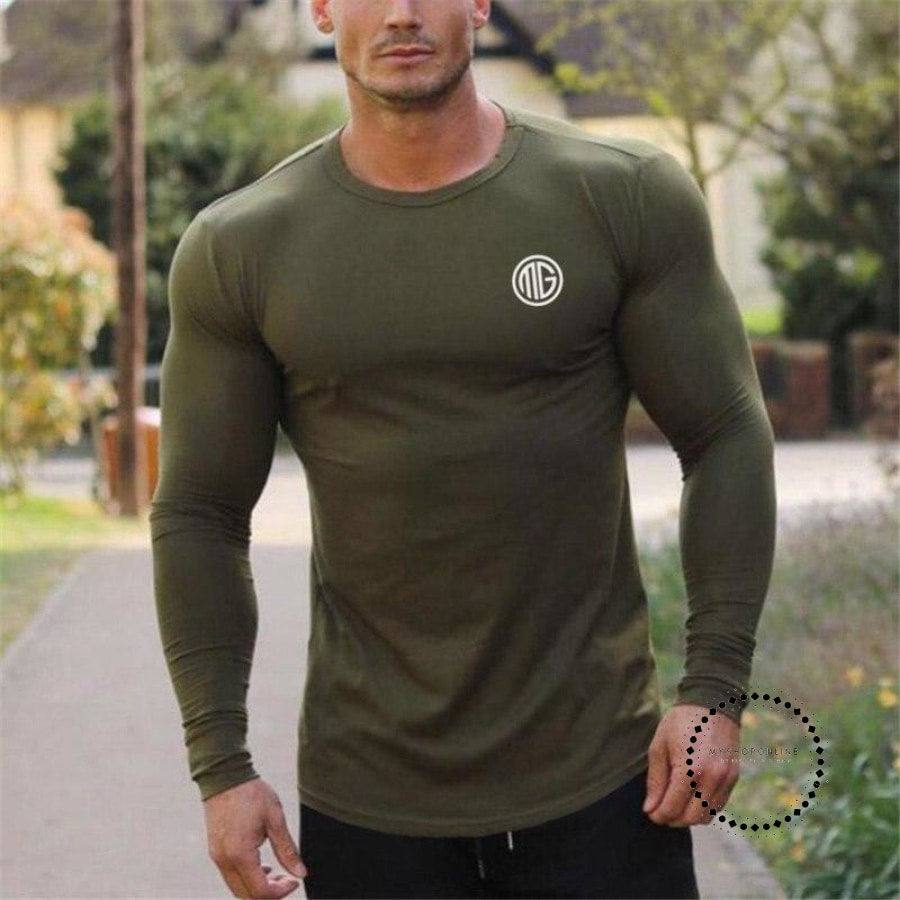 Fashion Clothes Solid Color Long Sleeve Slim Fit T Shirt Men Cotton Ca ...