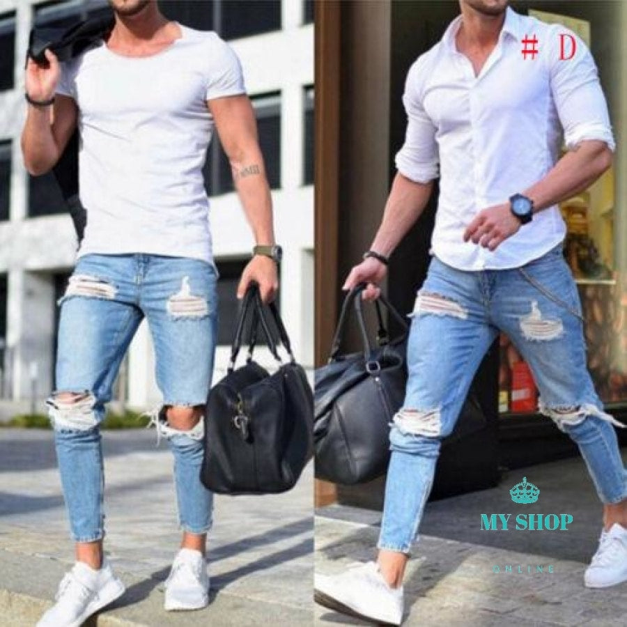 mens ripped slim jeans