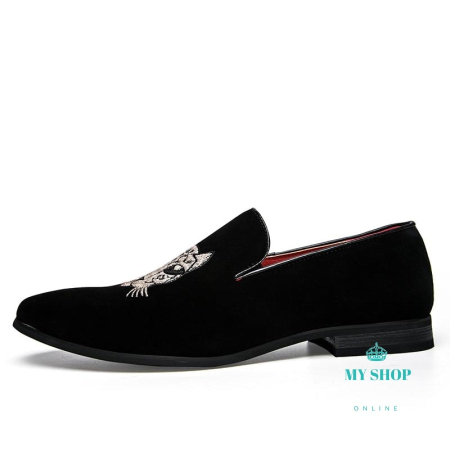 black designer loafers mens