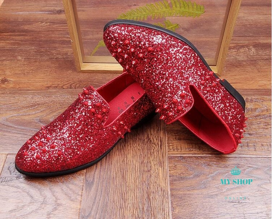 Luxury Men's Shoes Gold/red – myshoponline.com