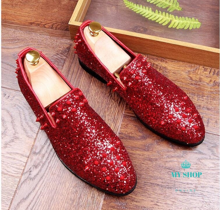 Luxury Men's Shoes Gold/red – myshoponline.com