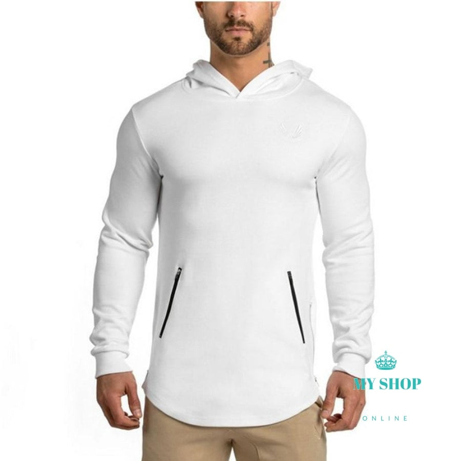 Men Hoodies Gyms Bodybuilding Sweatshirt Cotton Sweatshirts Hooded Pul ...