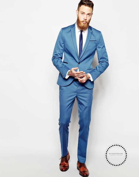Men Wedding Suits Prom Best Man Suit (Jacket+Pants+Bow) – myshoponline.com