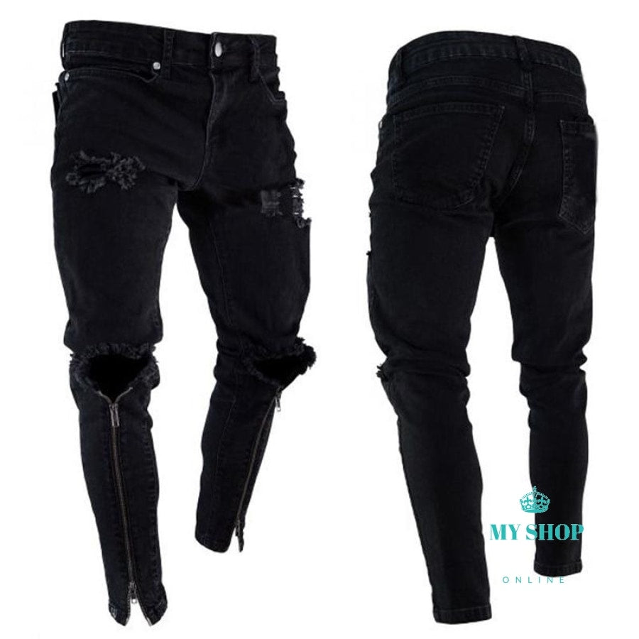 black ripped jogger jeans