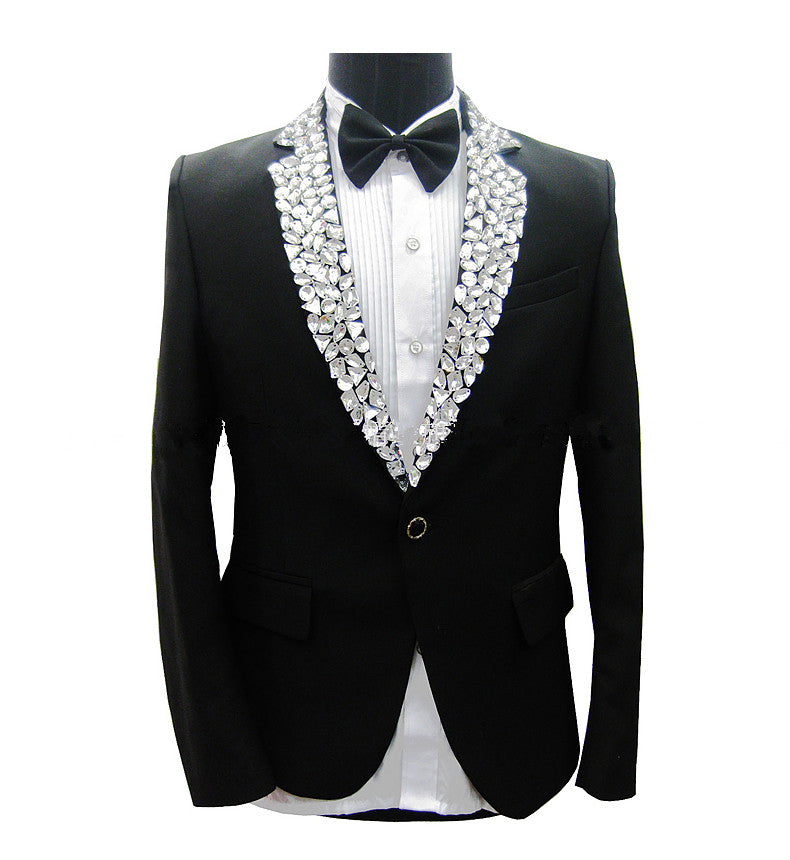 sparkly black suit