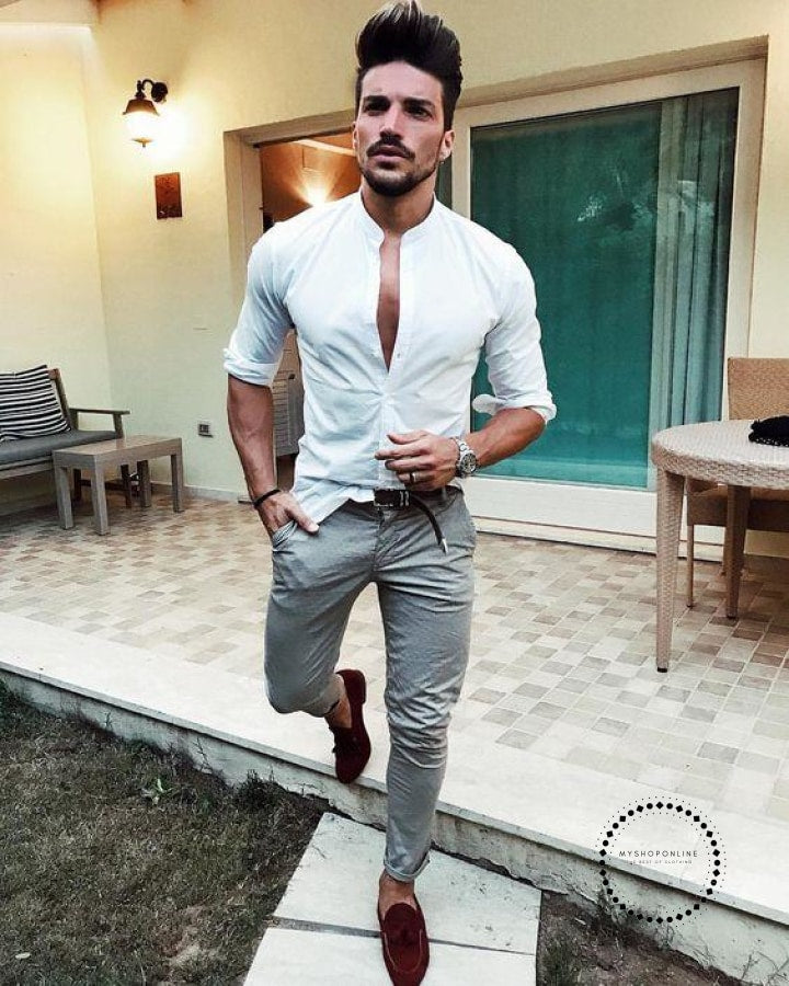 Shirts New Brand Fashion Men Luxury Stylish Striped Button Casual Dres ...